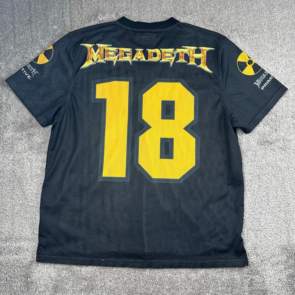 Primitive x Megadeth Rattlehead Jersey Size L Mesh Skull Graphic #18 Black - Picture 3 of 5